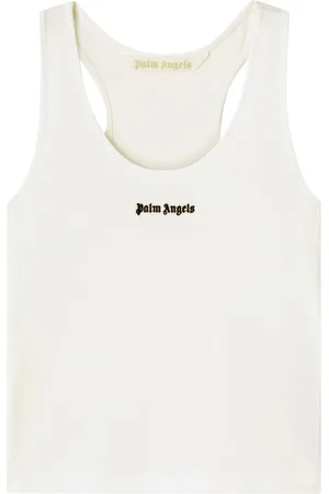 Palm Angels Logo-embroidered ribbed tank top