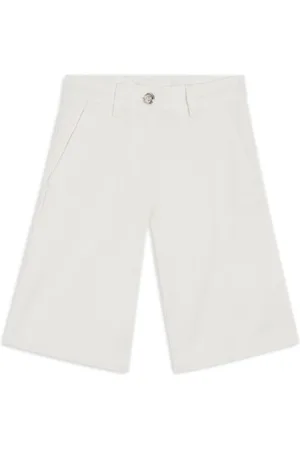 VERSACE Logo-patch denim shorts