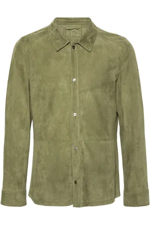 DESA 1972 Spread-collar suede shirt