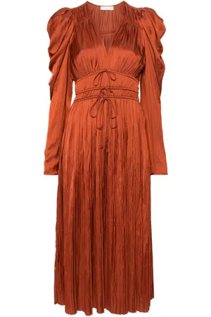 ULLA JOHNSON Lelou plissé midi dress
