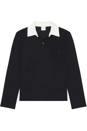 Courrèges Contrasting cotton blend polo shirt