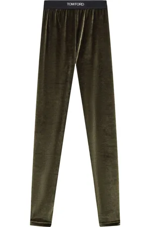 Tom Ford Logo-waistband velvet leggings