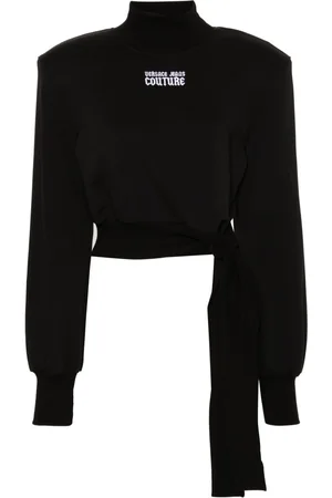 VERSACE Embroidered-logo cotton sweatshirt