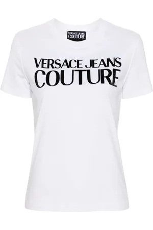 VERSACE Logo-tape cotton T-shirt