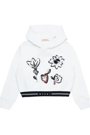 Marni Sequin-embellished cotton hoodie