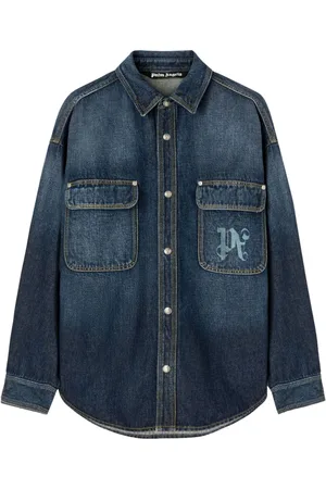 Palm Angels Logo-print denim shirt