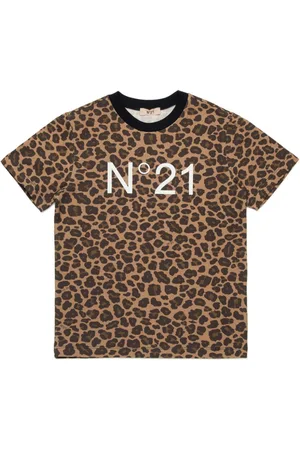 Nº21 Leopard-print short-sleeve T-shirt