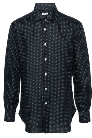 Kiton Patterned linen shirt