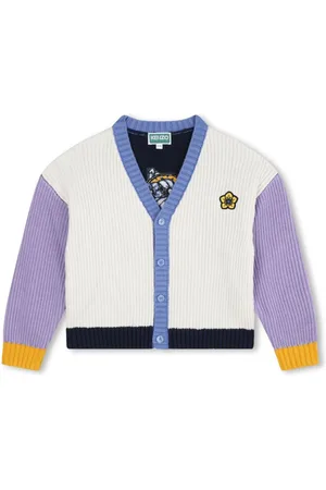 Kenzo Colour-block ribbed V-neck cardigan