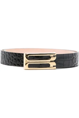 Victoria Beckham Embossed-crocodile leather belt
