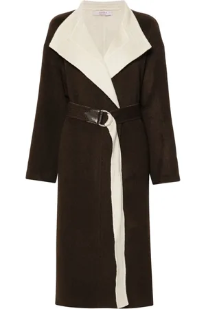 LISKA Shawl-collar belted coat
