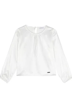 MONNALISA Ruched-detail satin blouse