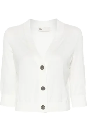 Tory Burch Logo-engraved cotton cardigan
