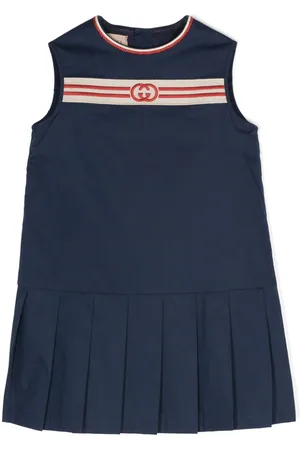 Gucci Interlocking G-embroidered pleated dress