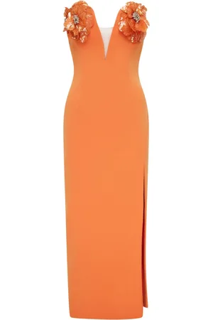 RACHEL GILBERT Bowie floral-appliqué midi dress