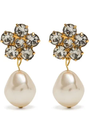 Jennifer Behr Floral crystal-embellished drop earrings