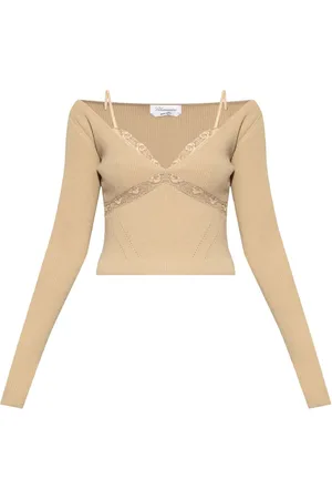 BLUMARINE Lace-detail knitted top