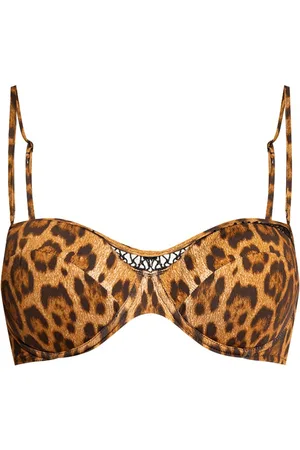 La Perla Leopard-print cut-out bikini top