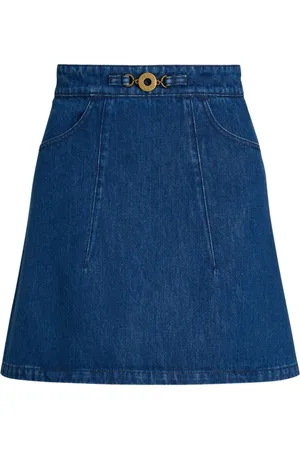 Patou Organic-denim A-line mini skirt