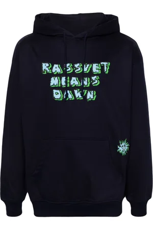 Rassvet Slogan-print cotton hoodie