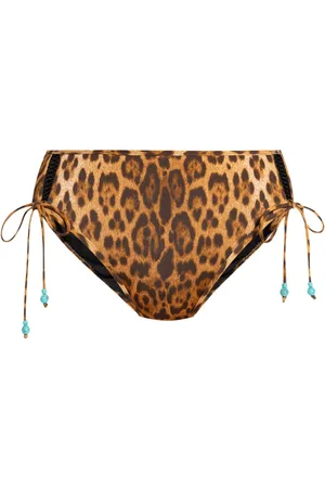 La Perla Leopard-print side-tie bikini bottoms