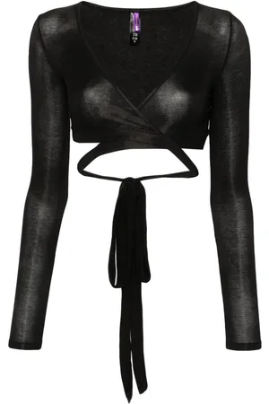 MAISON CLOSE La Femme Amazone ribbed wrap blouse