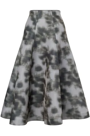 Serafini Digital-print full midi skirt