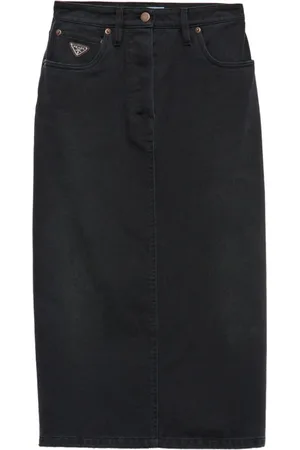 Prada Slit denim midi-skirt