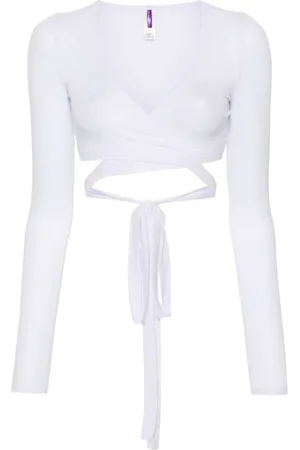 MAISON CLOSE La Femme Amazone ribbed wrap blouse