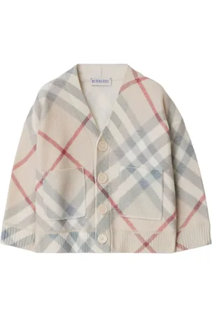 Burberry Check-pattern wool cardigan