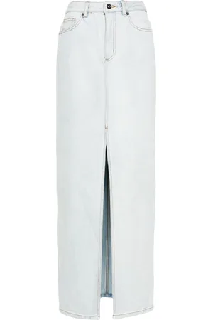 Self-Portrait Denim maxi skirt