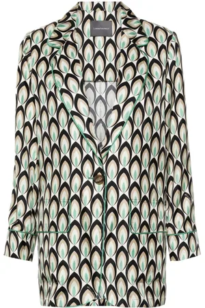 LORENA ANTONIAZZI Graphic-print silk blazer