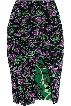 Diane von Furstenberg Floral-print front-slit pencil skirt