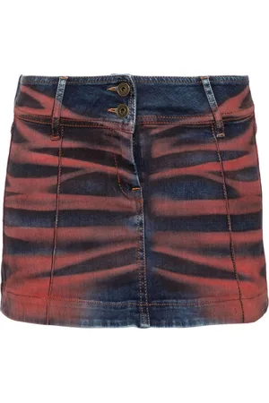 KNWLS Harley creased denim miniskirt