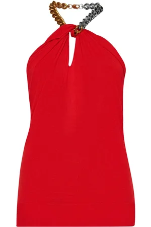Stella McCartney Chain-strap fine-knit top