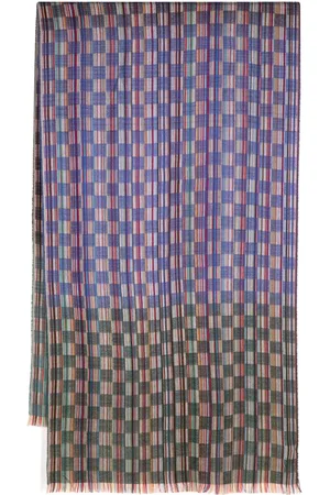 Paul Smith Geometric-print wool-blend scarf