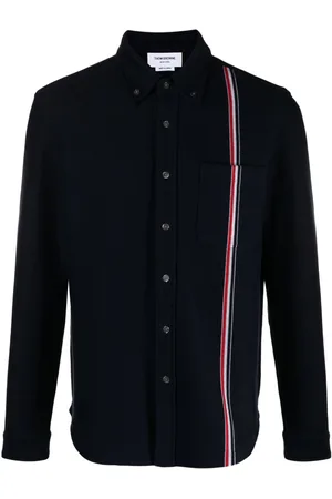 Thom Browne RWB-stripe cotton shirt jacket
