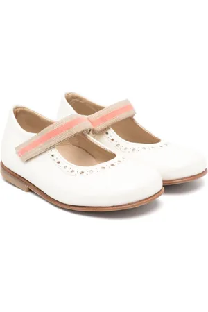 PèPè Perforated-detail leather ballerina shoes