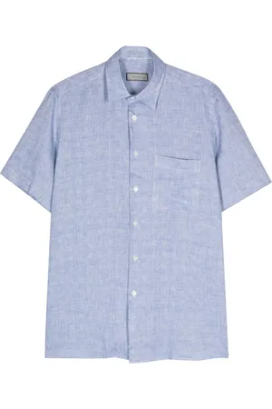 CANALI Short-sleeve linen shirt