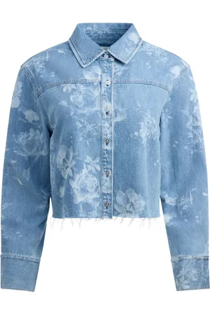 ALICE+OLIVIA Floral-print denim shirt
