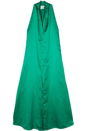 FORTE FORTE V-neck satin maxi dress