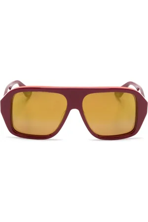 Gucci Logo-engraved oversize-frame sunglasses