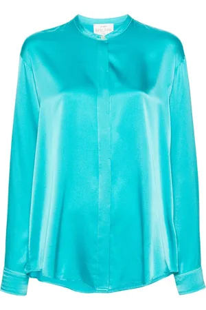 FORTE FORTE Band-collar satin shirt