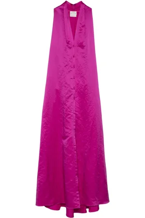 FORTE FORTE V-neck satin maxi dress