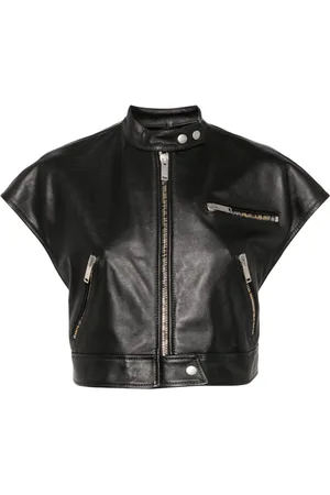 Halfboy Short-sleeve cropped biker jacket