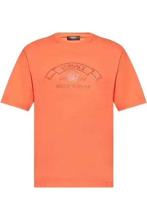 VERSACE Logo-embroidered cotton T-shirt