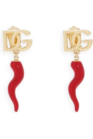 Dolce & Gabbana DG horn drop clip-on earrings