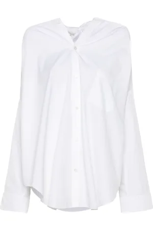 Balenciaga Pussy-bow collar cotton shirt