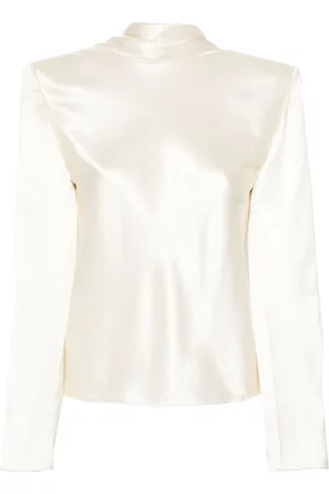 Saint Laurent Cowl-back silk blouse