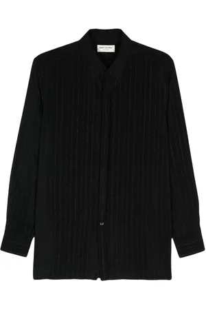 Saint Laurent Pointed-collar striped shirt